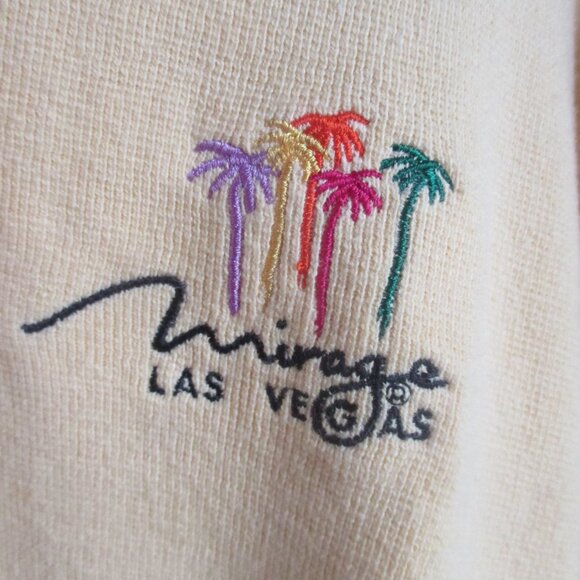 VTG. MIRAGE HOTEL CASINO LAS VEGAS HENLEY SWEATER-YELLOW-MEN'S-L.  EUC - Picture 3 of 5